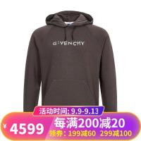 GIVENCHY 纪梵希 男士刺绣标志图案棉质做旧连帽卫衣 BMJ02630AF