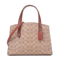 COACH 蔻驰 奢侈品 女士经典标志涂层帆布配皮手提包单肩斜挎包 32749