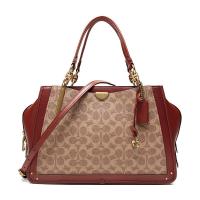 COACH 蔻驰 奢侈品 女士专柜款经典标志涂层帆布配皮手提单肩包 67035