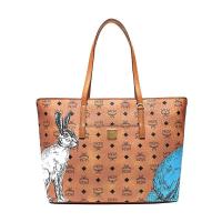 MCM 男女中性涂层帆布配皮中号捉迷藏兔子购物袋手提单肩包 MWP9AVI85
