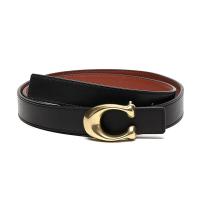 COACH 蔻驰 奢侈品 女士牛皮经典标志浮雕双面板扣式皮带腰带 78176