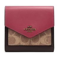 COACH 蔻驰 奢侈品 女士专柜款涂层帆布配皮短款钱包钱夹 76416