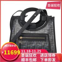 FENDI 女士RUNAWAY系列织物配皮手提包单肩包 8BH353 A6D6