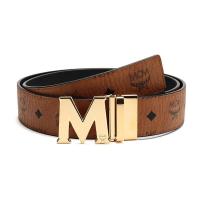 MCM 男士涂层帆布配皮板扣式双面腰带 MXB6AVI04