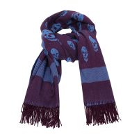 Alexander Mcqueen 亚历山大·麦昆 男士骷髅头图案羊毛围巾 355178 4676Q