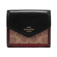 COACH 蔻驰 奢侈品 女士涂层帆布配皮短款钱包 32610