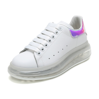 Alexander McQuee亚历山大·麦昆 女士镭射尾阔型系带气垫底运动鞋小白鞋 611699 WHXM8