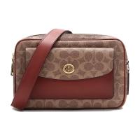 COACH 女士 老花涂层帆布配皮CASSIE相机包单肩斜挎包 640