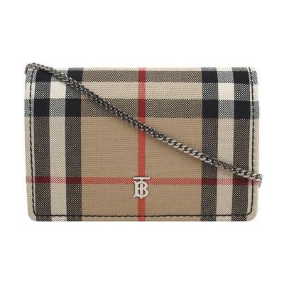 BURBERRY 博柏利 女款织物链条卡包装饰包80169821