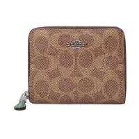COACH 蔻驰 女士 专柜款经典标志涂层帆布配皮短款拉链钱包钱夹 89469