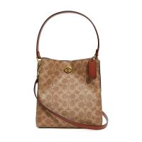 COACH 蔻驰 奢侈品 女士 专柜款涂层帆布配皮小号水桶包单肩斜挎包 1027