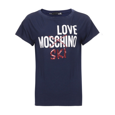 LOVE MOSCHINO 爱莫斯奇诺 女士 莫代尔纤维圆领短袖T恤 W4F30 68 E1938