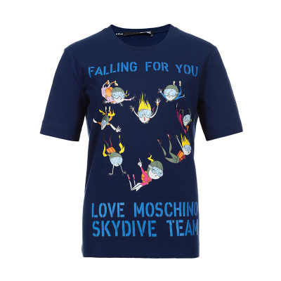 LOVE MOSCHINO "爱"莫斯奇诺 女士 棉质圆领短袖T恤 W4F15 1S M3517