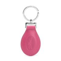LONGCHAMP 珑骧 Le Foulonné bicolore 女士粉红色金属配皮钥匙圈 6926 078 018