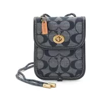 COACH 蔻驰 奢侈品 女士 专柜款织物手提包颈部挂包牛仔 3793