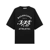 BALENCIAGA 巴黎世家 女士棉质做旧破洞加大号圆领短袖T恤 641532 TJVK6