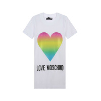 LOVE MOSCHINO 女士棉质圆领短袖连衣裙W5929 14 M3876