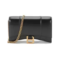 巴黎世家 BALENCIAGA 女士牛皮Hourglass单肩斜挎包手拿包链条包沙漏包迷你款656050 1QJ4M