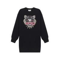 高田贤三 KENZO 女士 棉质宽松版圆领长袖运动连衣裙卫衣裙FB6 2RO774 4XA