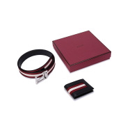 巴利 BALLY 男士皮质/织物针扣式双面皮带腰带钱包礼盒套装 BALLY GIFTBOX BTY