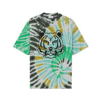 高田贤三 KENZO 男士扎染虎头图案棉质短袖针织T恤 FC5 5PU690 3TE