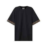 范思哲 VERSACE 男士锦纶GRECA宽松版圆领短袖T恤1004079 A232185