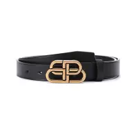 BALENCIAGA 巴黎世家 女士牛皮革仿古做旧BB板扣式皮带腰带2.5cm 581690 1CH04