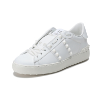 华伦天奴 VALENTINO 女士皮革铆钉装饰系带休闲运动鞋板鞋小白鞋 XW2S0A01 YEK