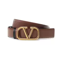 华伦天奴 VALENTINO 女士牛皮V Logo搭扣不可裁剪双面皮带腰带1W2T0T15ZFR