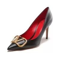 华伦天奴 VALENTINO 女士皮革VLOGO SIGNATURE尖头细跟浅口高跟鞋1W2S0EM9 DSH