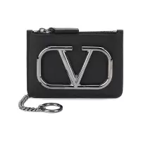 华伦天奴 VALENTINO 男士牛皮VLogo Signature卡夹零钱包挂饰WY2P0T14 SFU