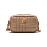 博柏利 BURBERRY 女款羊皮革TB标志Lola绗缝单肩斜挎包萝纳包相机包8063025