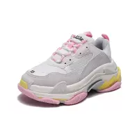 巴黎世家 BALENCIAGA 女士TRIPLE S系列系带休闲网眼运动鞋老爹鞋厚底鞋524039 W2FW4