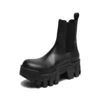巴黎世家 BALENCIAGA 男士牛皮BULLDOZER厚底锯齿靴子切尔西靴短靴693968 WBCQ0