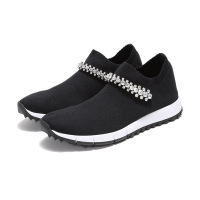 JIMMY CHOO 周仰杰 女士黑色织物袜套式运动休闲鞋VERONA CWK 183