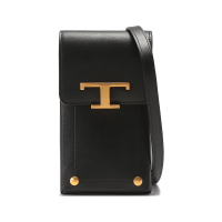 托德斯 TOD'S 女士皮革黑色T Timeless手机包单肩斜挎包XAWTSAOV302ROR