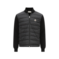 盟可睐/蒙口 MONCLER 男士衬垫半羽绒开衫鹅绒拉链针织外套上衣 I1 091 9B00007 M1115