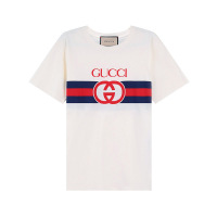 Gucci古驰 男士棉质互扣式双G和织带印花圆领短袖T恤 548334 XJET1