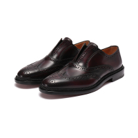 菲拉格慕 Salvatore Ferragamo 男士牛皮革布洛克休闲正装商务皮鞋单鞋牛津鞋0758213
