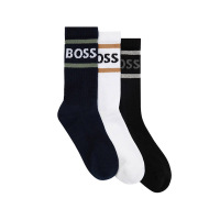 雨果博斯 HUGO BOSS 男士black系列棉质袜子短袜运动袜三双装 50469371