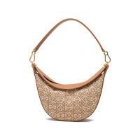 罗意威 LOEWE 女士Luna系列织物配皮半月形手提单肩包小号 A923PM1X02