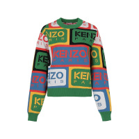 高田贤三 KENZO 春秋款 女士棉质圆领长袖针织衫毛衣FD5 2PU367 3CD