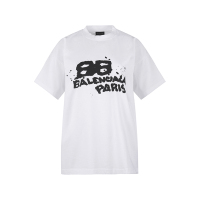 巴黎世家 BALENCIAGA 女士棉质中号版型破洞设计短袖T恤612965 TNVN4