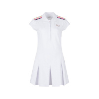 阿玛尼 EMPORIO ARMANI EA7 女士网球系列棉质按扣翻领短袖褶皱连衣裙 3RTA52 TJLEZ