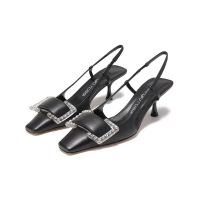 塞乔罗西 Sergio Rossi 女士sr Twenty系列方头露跟高跟鞋凉鞋 A94350 MFI660