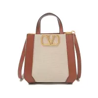 华伦天奴 VALENTINO 女士织物配皮V LOGO手提单肩斜挎包托特包2W2B0L73YJH