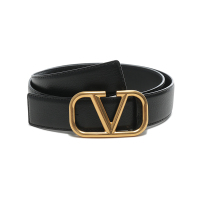 华伦天奴 VALENTINO 男士牛皮不可裁剪V LOGO金属带扣皮带腰带2Y2T0S98EET