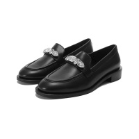 思缇韦曼 STUART WEITZMAN 女士牛皮革水晶装饰单鞋乐福鞋皮鞋PALMER PENDANT LOAFE