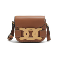 托德斯 TOD'S 女士皮革麻花扣单肩斜挎包小方包XBWAOYJ0100ZMA