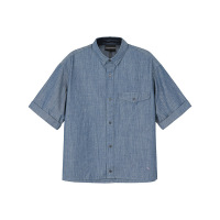 阿玛尼 EMPORIO ARMANI 男士棉质工装风短款休闲短袖衬衫6R1CA6 1DRLZ